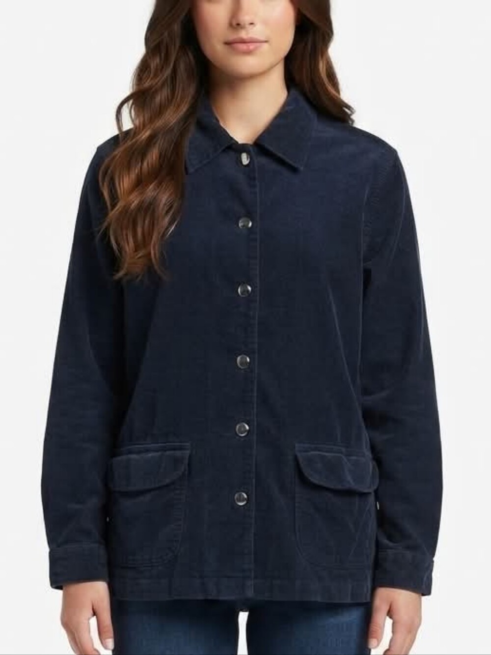 Crossroads Corduroy Jacket Shirt Blue Size Medium